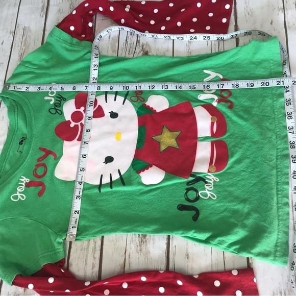 Hello Kitty Christmas Holiday Tee Shirt Girls size large long‎ sleeve joy - Picture 5 of 7
